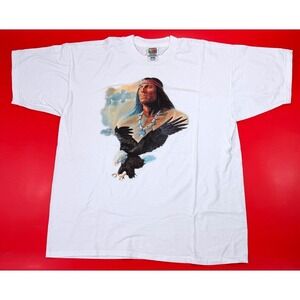 Vintage Native American Eagle Graphic T-Shirt Men's XL Fruit of the Loom